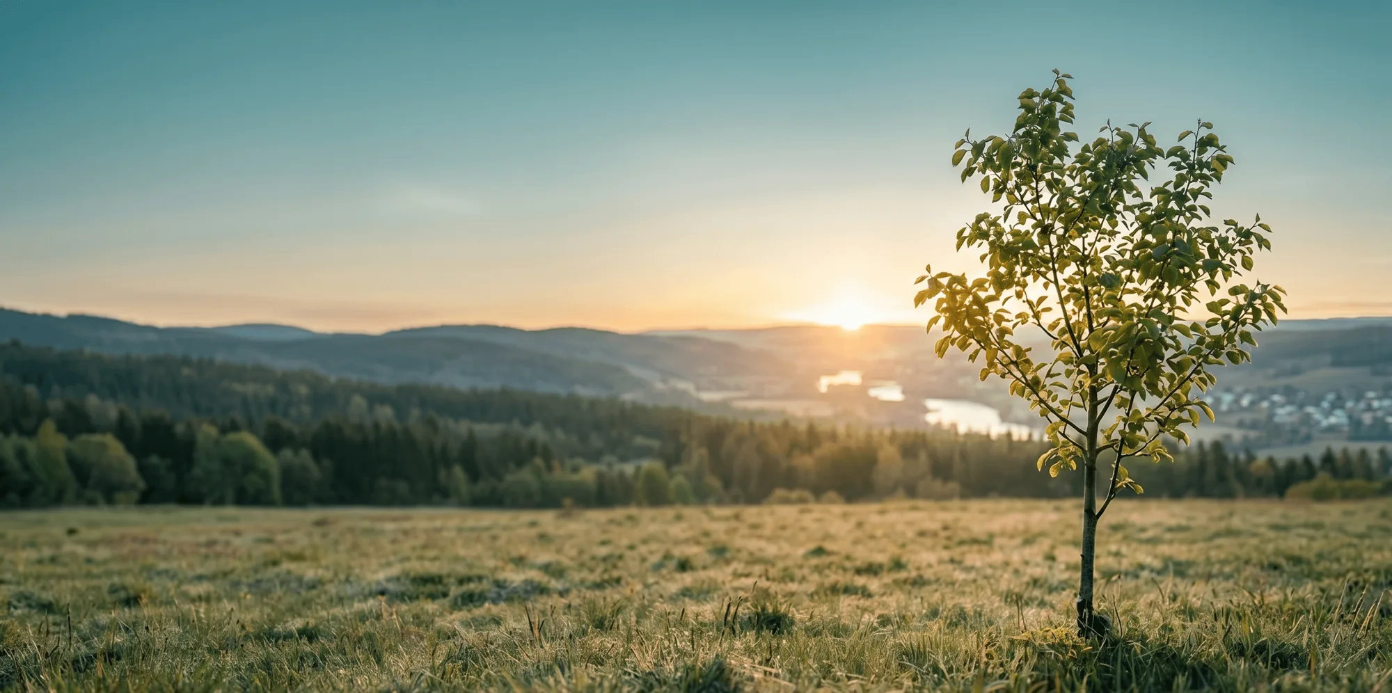 Young tree growing at sunrise symbolizing recovery from addiction